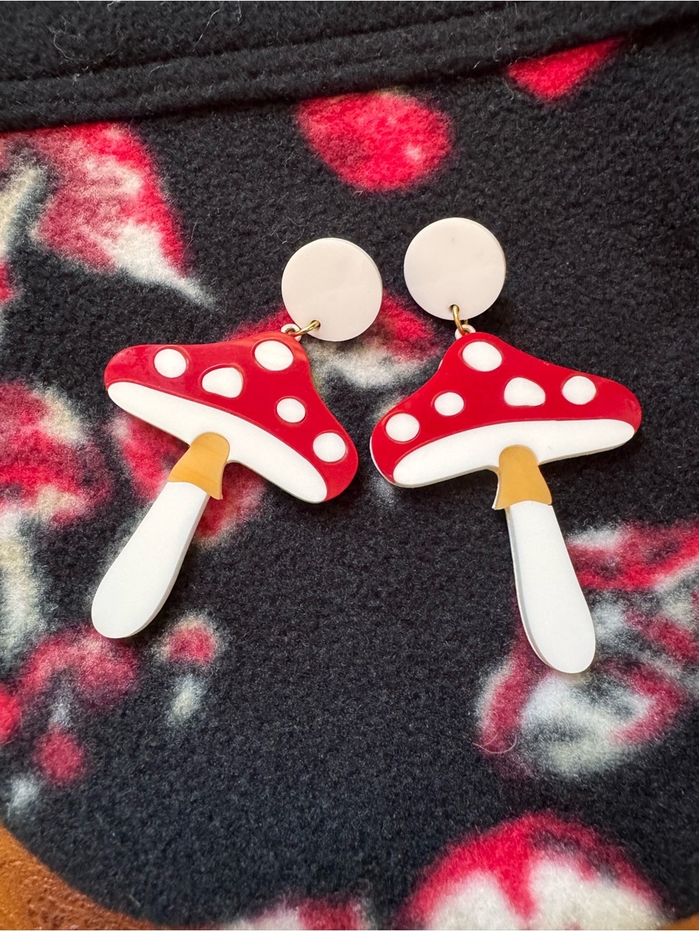 Mindflower mushroom earrings